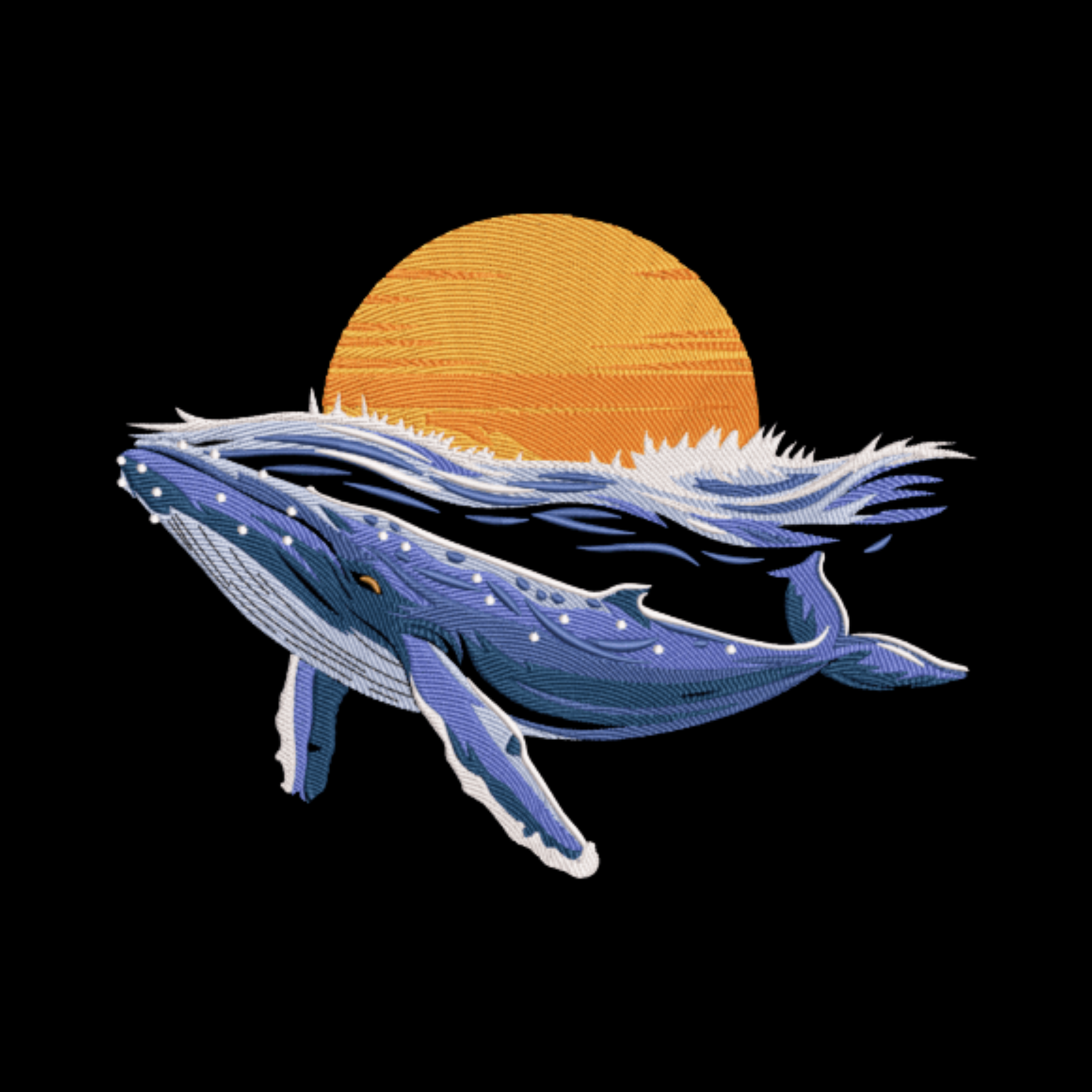 Blue Whale with Moon T-Shirt