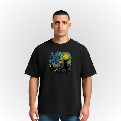 Cat Starry Night T-Shirt