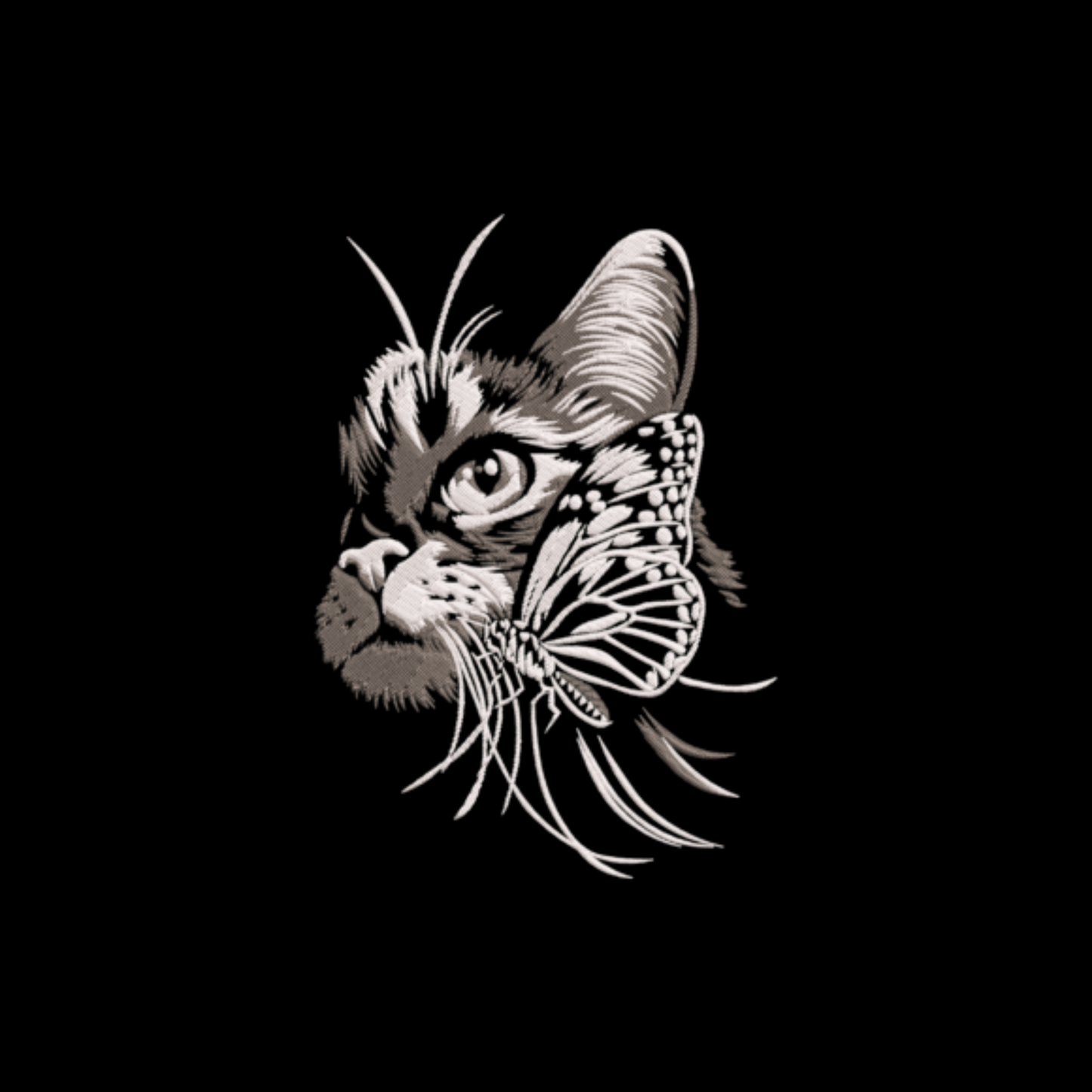 Cat with Butterfly T-Shirt
