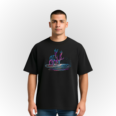 Colorful Deer Drinking Water T-Shirt