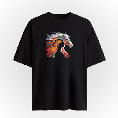 Colorful Horse and Woman Silhouette T-Shirt