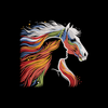 Colorful Horse and Woman Silhouette T-Shirt