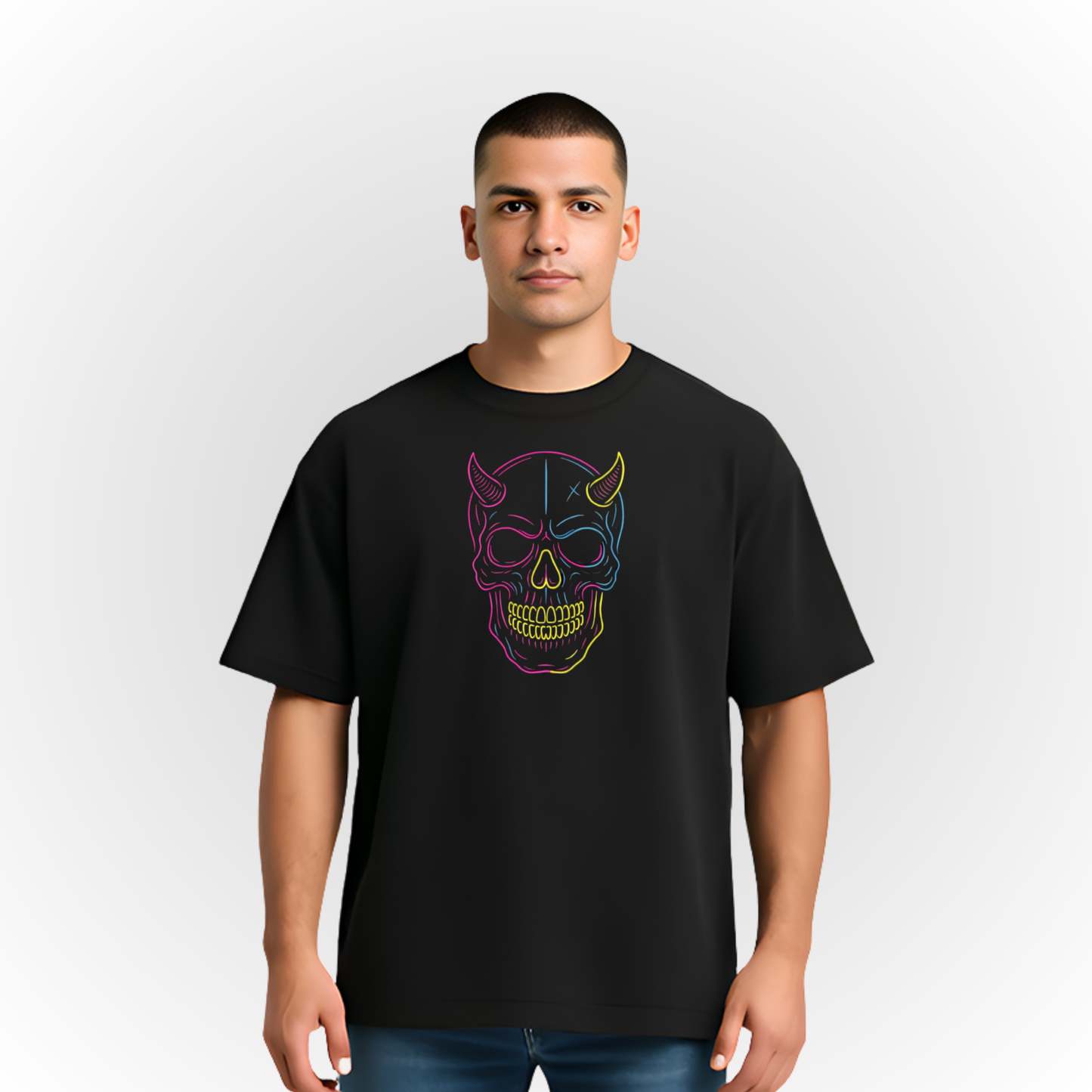 Neon Skull Art T-Shirt