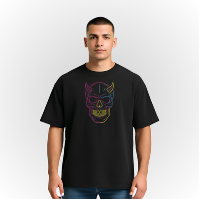 Neon Skull Art T-Shirt